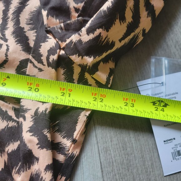 Nine West Womens XL Animal Print Button-Up Blouse Brown/Black Cotton NWT - Picture 6 of 7